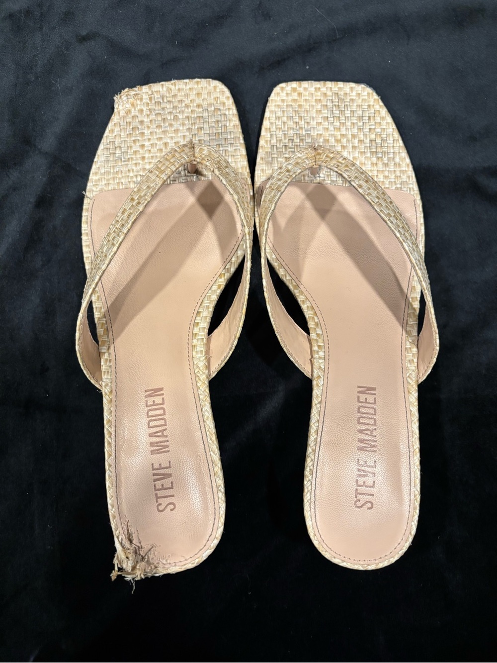 Steve Madden Woven Thong Mules in Beige - Picture 6 of 11